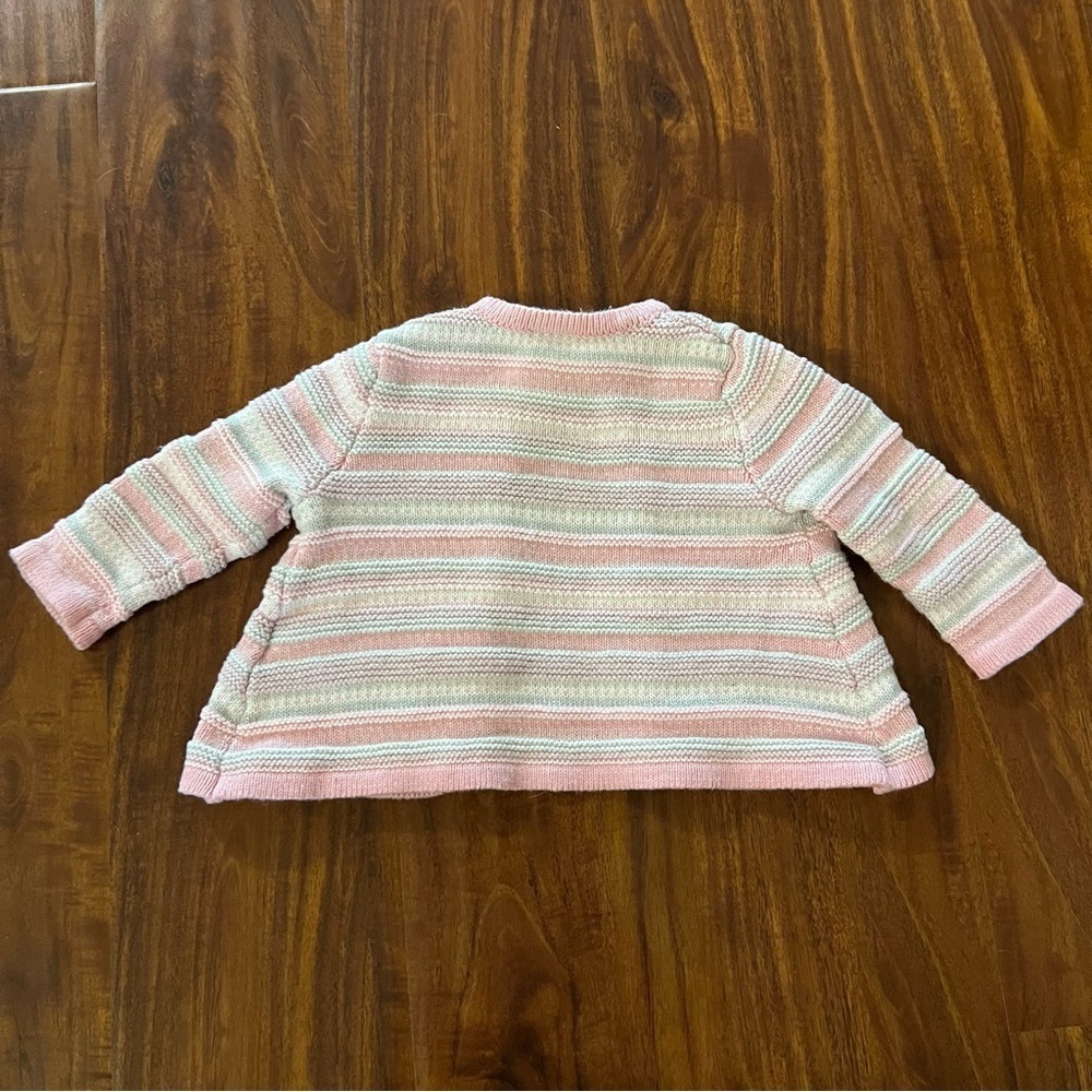 Gymboree Pink Striped Baby Cardigan Sweater size 3-6 months - Picture 6 of 6